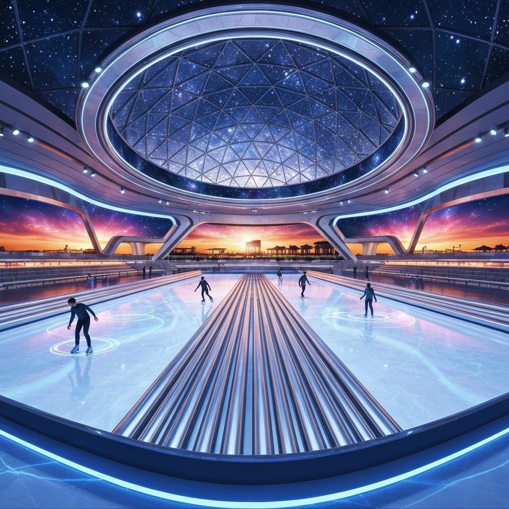Harper Horizon Rink - Futuristic skating experience at golden hour